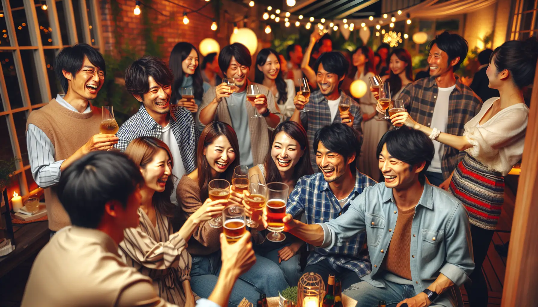 名古屋で合コンや飲み会をコンパニオンと盛り上げているシーン